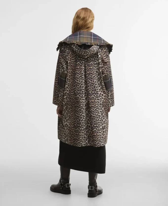Barbour x GANNI Leopard Print Waterproof Parka Jacket